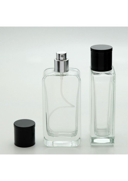 Parfüm ve Kolonya Şişesi 50 ml 2 Adet IPHONE Siyah Kapak Cam Şişe