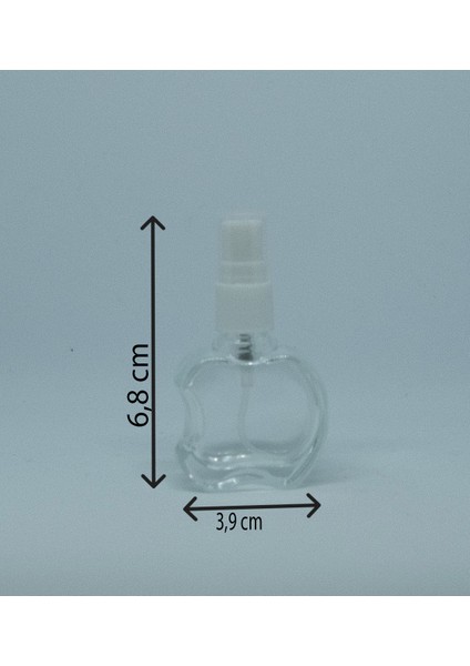 Boş Parfüm ve Kolonya Şişesi 8 ml 3 Adet Elma Boş Cam Beyaz Sprey Şişe