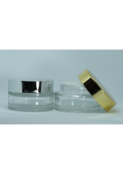Krem Kutusu 30 ml (2 Adet) Boş Şeffaf Sarı Kapaklı Kavanoz