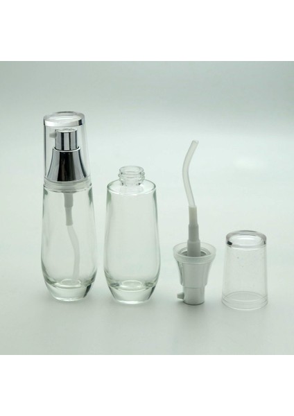 Boş Krem ve Losyon Şişesi 30 ml (3 Adet) Şeffaf Boş Şişe