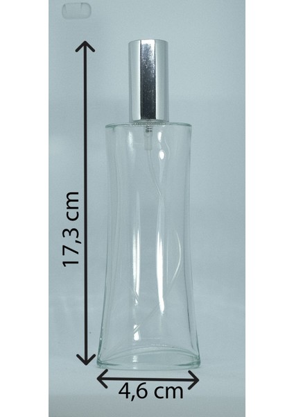 Parfüm Şişesi 100 ml (2 Adet) Eyfel Gri Kapak Plastik Valf Boş Şişe