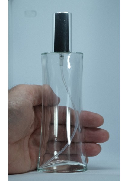 Parfüm Şişesi 100 ml (2 Adet) Eyfel Gri Kapak Plastik Valf Boş Şişe