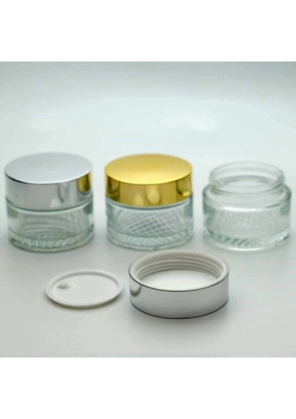 Krem Kutusu 50 ml (2 Adet) Şeffaf Sarı Kapaklı Kavanoz