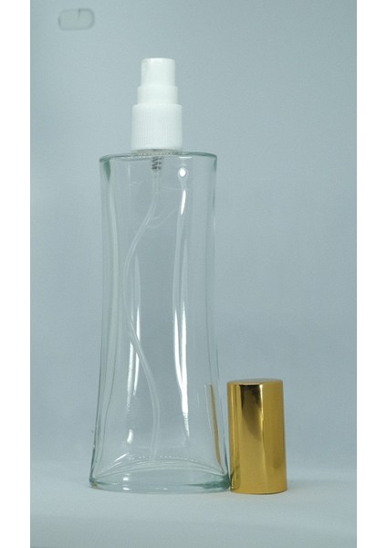 Parfüm Şişesi 100 ml (2 Adet) Siyah Eyfel Sarı Kapak Plastik Valf Boş Şişe