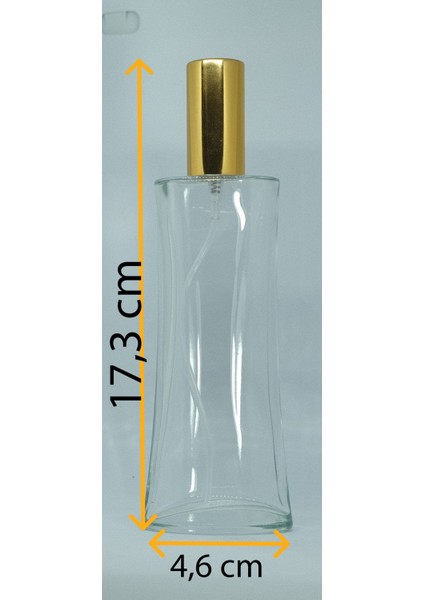 Parfüm Şişesi 100 ml (2 Adet) Siyah Eyfel Sarı Kapak Plastik Valf Boş Şişe