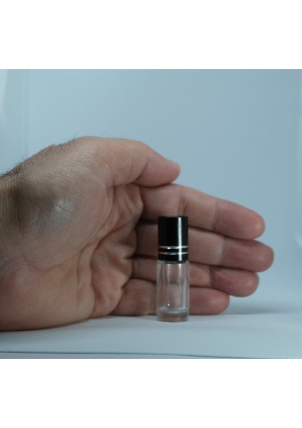 Boş Parfüm Şişesi 3 ml (5 Adet) Siyah Kapaklı Roll-On Boş Şişe