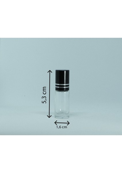 Boş Parfüm Şişesi 3 ml (5 Adet) Siyah Kapaklı Roll-On Boş Şişe