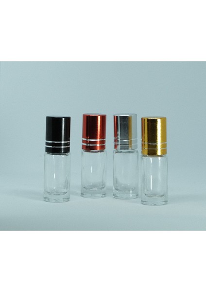 Boş Parfüm Şişesi 3 ml (5 Adet) Siyah Kapaklı Roll-On Boş Şişe