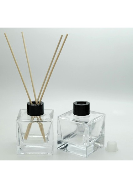 Boş Parfüm Şişesi 110 ml (10 Adet) Kare Bambu Boş Şişe