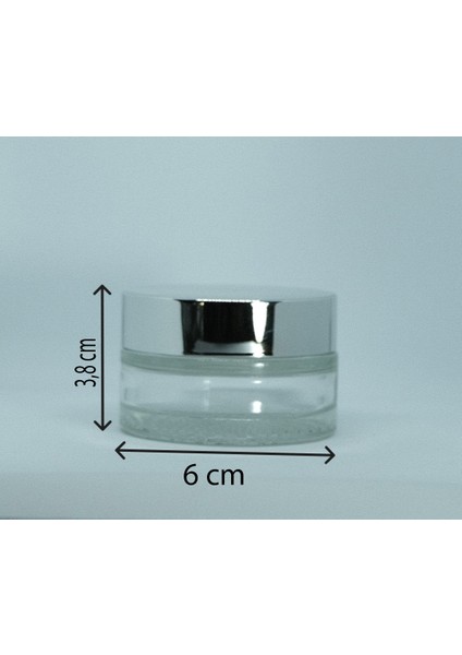 Boş Krem Kavanozu 30 ml (10 Adet) Boş Şeffaf Gri Kapaklı Kutu