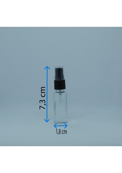 Boş Parfüm ve Kolonya Şişesi 5 ml 5 Adet Silindir Boş Cam Siyah Sprey Şişe