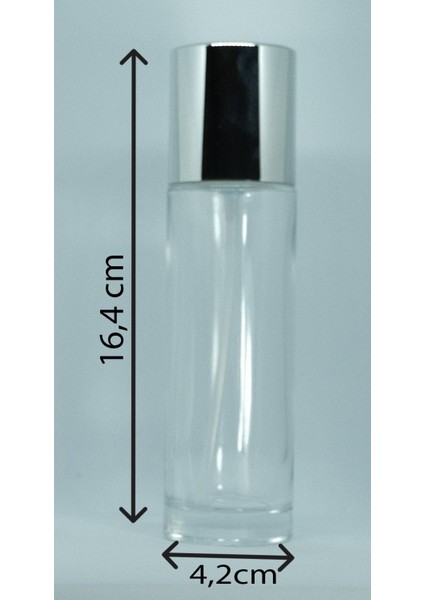 Losyon ve Krem Şişesi 100 ml (10 Adet) Şeffaf Gri Kapak Boş Cam Şişe
