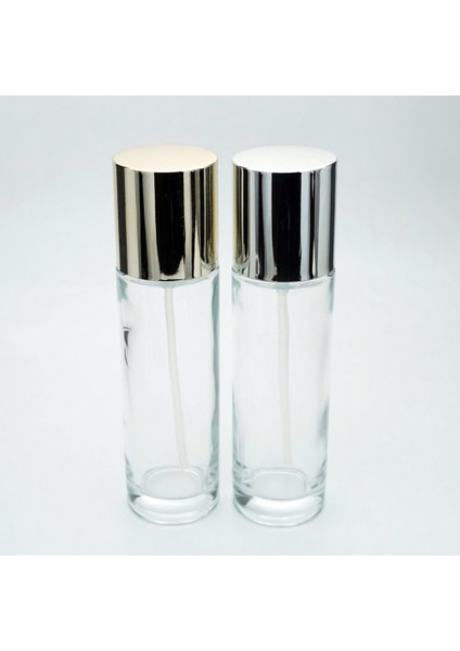 Losyon ve Krem Şişesi 100 ml (10 Adet) Şeffaf Gri Kapak Boş Cam Şişe