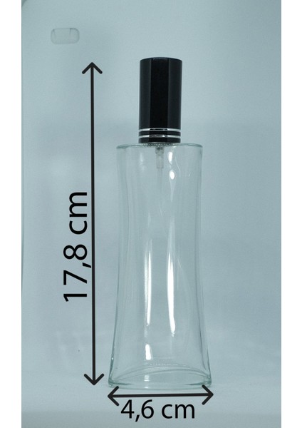 Boş Parfüm Şişesi 100 ml (3 Adet) Siyah Kapak Plastik Valf Eyfel Boş Şişe