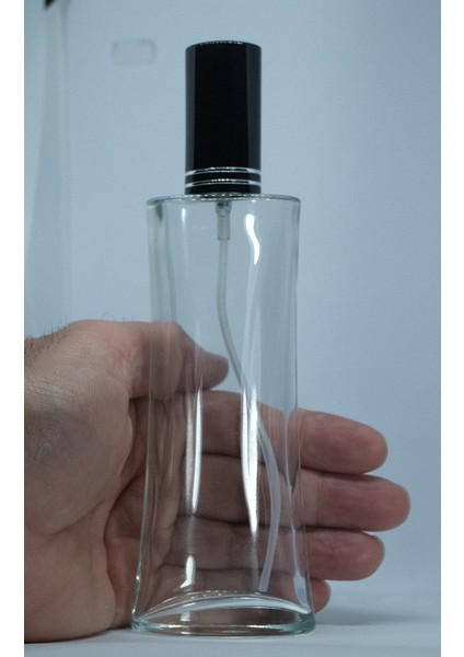 Boş Parfüm Şişesi 100 ml (3 Adet) Siyah Kapak Plastik Valf Eyfel Boş Şişe