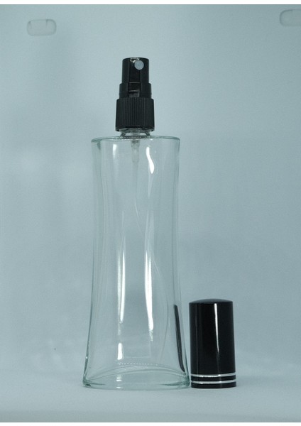 Boş Parfüm Şişesi 100 ml (3 Adet) Siyah Kapak Plastik Valf Eyfel Boş Şişe
