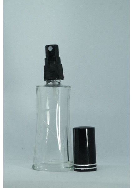 Boş Parfüm Şişesi 100 ml (3 Adet) Siyah Kapak Plastik Valf Eyfel Boş Şişe
