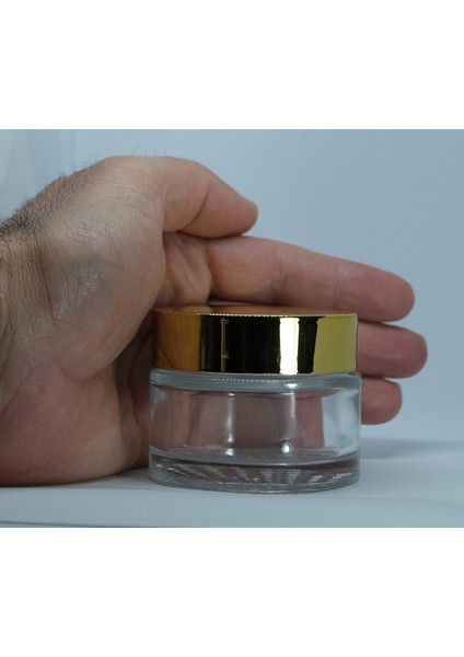 Krem Kutusu 50 ml (20 Adet) Şeffaf Sarı Kapaklı Kavanoz