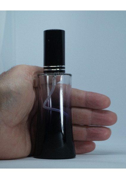 Parfüm Şişesi 50 ml (2 Adet) Siyah Ieyfel Siyah Metal Valf ve Kapak Boş Şişe
