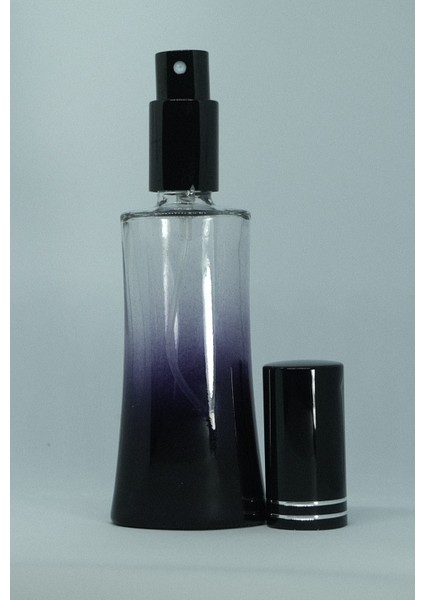 Parfüm Şişesi 50 ml (2 Adet) Siyah Ieyfel Siyah Metal Valf ve Kapak Boş Şişe