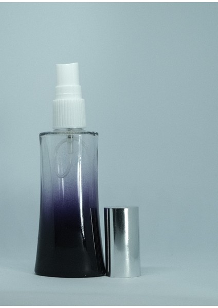 Parfüm Şişesi 100 ml (2 Adet) Siyah Eyfel Gri Kapak Plastik Valf Boş Şişe