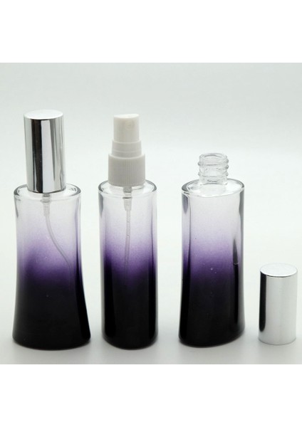 Parfüm Şişesi 100 ml (2 Adet) Siyah Eyfel Gri Kapak Plastik Valf Boş Şişe
