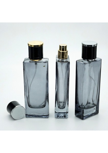 Parfüm Şişesi 50 ml 2 Adet Siyah Boyalı Tower Model
