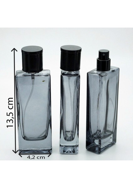 Parfüm Şişesi 50 ml 2 Adet Siyah Boyalı Tower Model