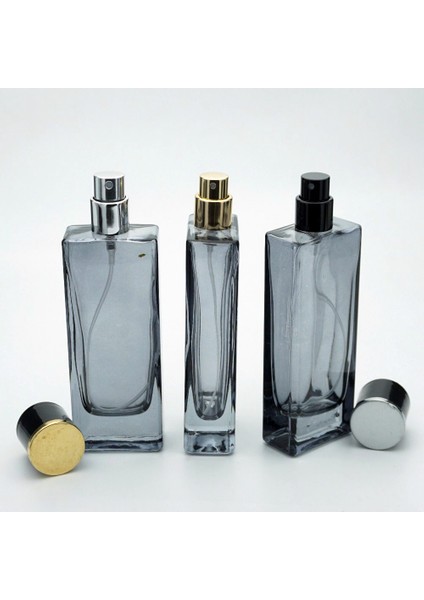 Parfüm Şişesi 50 ml 2 Adet Siyah Boyalı Tower Model
