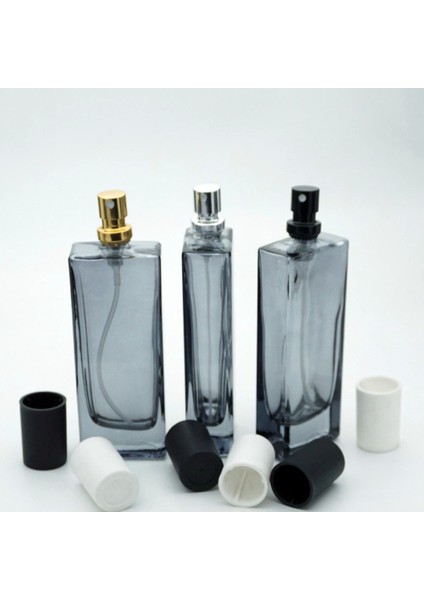 Parfüm Şişesi 50 ml 2 Adet Siyah Boyalı Tower Model