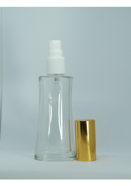 Boş Parfüm Şişesi 50 ml (3 Adet) Sarı Kapak Plastik Valf Siyah Eyfel Boş Şişe