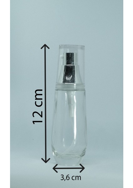 Krem ve Losyon Şişesi 30 ml (20 Adet) Boş Şeffaf Cam Gri Kapaklı