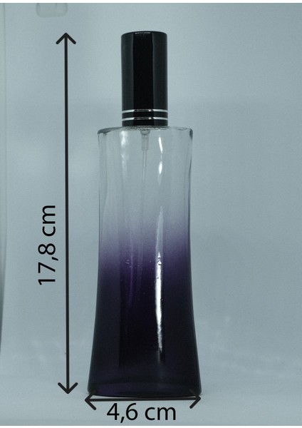 Boş Parfüm Şişesi 100 ml (2 Adet) Siyah Ieyfel Siyah Metal Valf ve Kapak