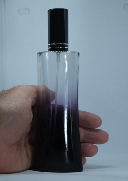 Boş Parfüm Şişesi 100 ml (2 Adet) Siyah Ieyfel Siyah Metal Valf ve Kapak