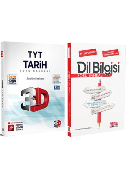 TYT Tarih Soru Bankası ve Akm Dil Bilgisi Soru Bankası Seti 2 Kitap