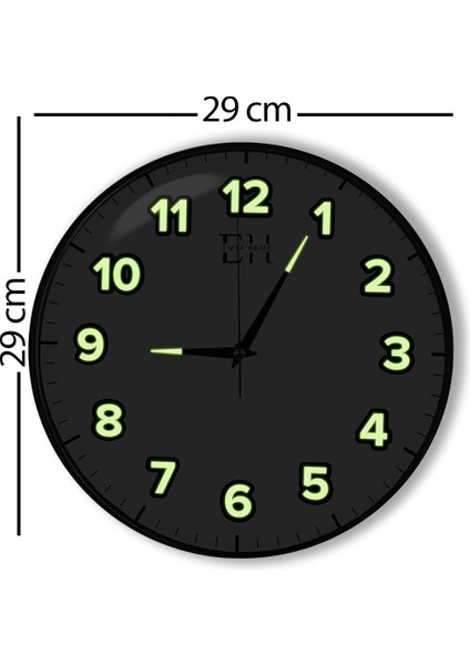 Fosforlu Duvar Saati Kahverengi - 29 cm fiyatları