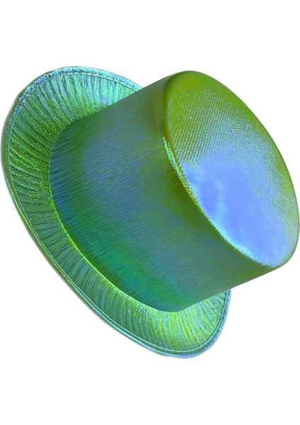 Soydoğan Yeşil Renk Işıltılı Hologram Kumaş Kaplama Fötr Silindir Şapka Yetişkin Boy fiyatları