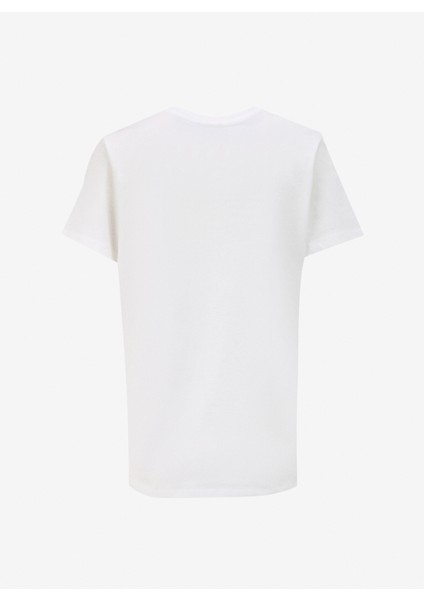 Kırık Beyaz Kadın Bisiklet Yaka Basic T-Shirt F4SL-TST0668 fiyatları