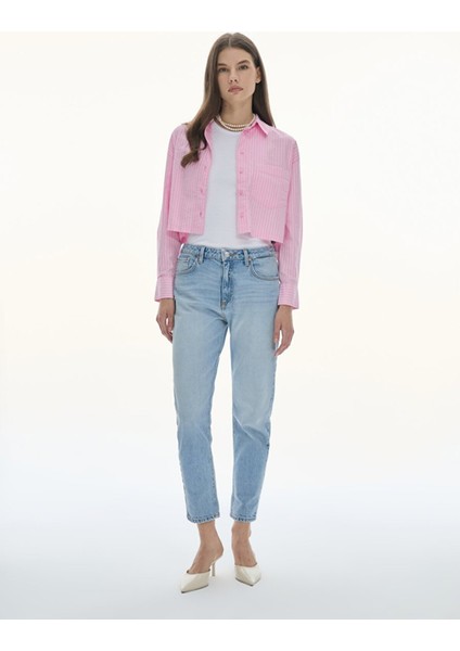 Ronna x Yüksek Bel Dar Paça Slim Jean Pantolon