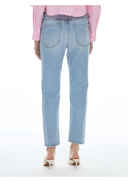 Ronna x Yüksek Bel Dar Paça Slim Jean Pantolon