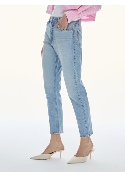 Ronna x Yüksek Bel Dar Paça Slim Jean Pantolon