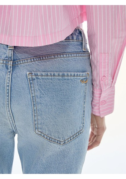 Ronna x Yüksek Bel Dar Paça Slim Jean Pantolon