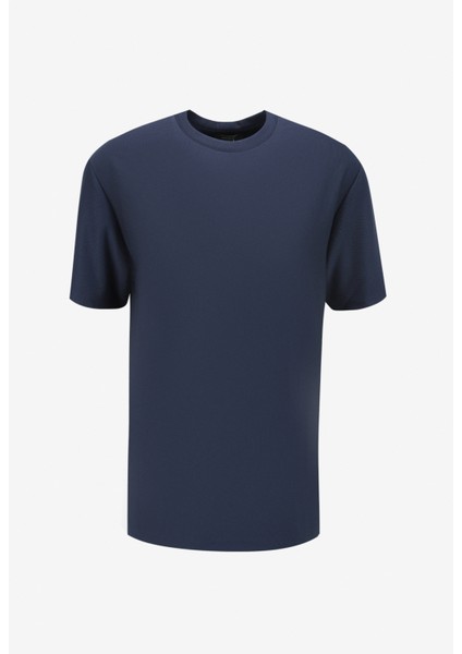 Bisiklet Yaka Düz Indigo Erkek T-Shirt SPBF4SM-TST5014