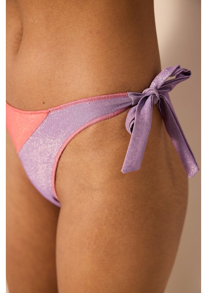 Mena Brazilian Yüksek Bel Simli Mor Bikini Altı modelleri