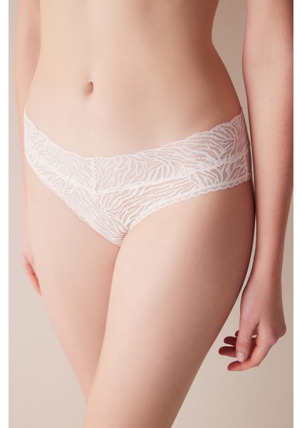 Lacy Elegance Dantel Ekru Hipster Külot