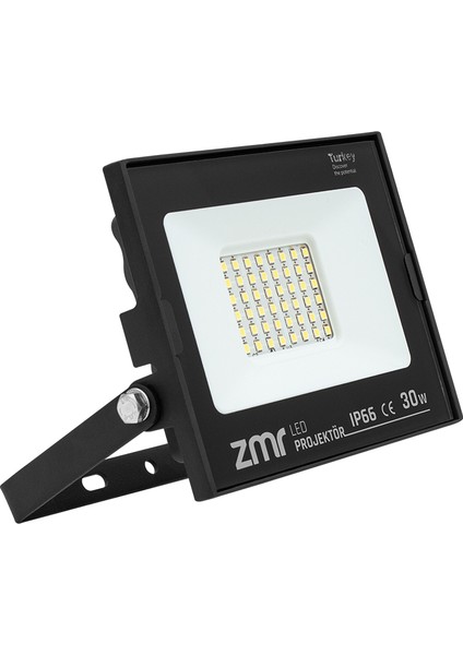 30 Watt 6500K IP66 150* Işık Açısı 220 Volt Siyah Slim Kasa LED Projektör (2818)