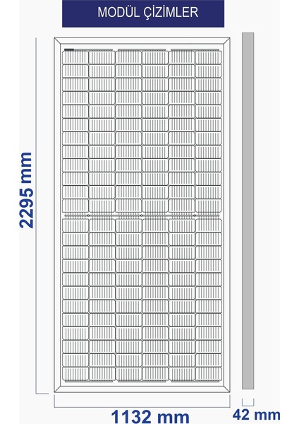 Bifacial Güneş Paneli Half Cut 550W Watt Perc 144 Hücreli Solar Panel (Çift Yönlü )