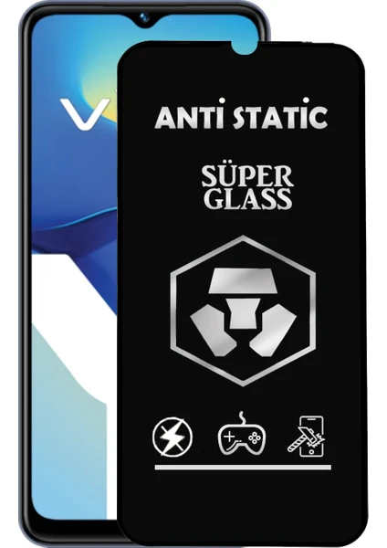 Caseart Vivo Y35 Tam Kaplayan Anti Statik Dayanıklı Süper Cam Ekran Koruyucu