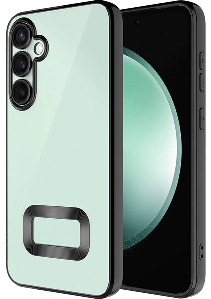 Samsung Galaxy A05S Kılıf Logo Yeri Açık Kamera Lens Korumalı Renkli Kenarlı Şeffaf Silikon Siyah