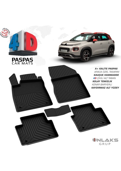 Citroen C3 Aircross Ferrous 4d Havuzlu Kauçuk Paspas 2017 2021